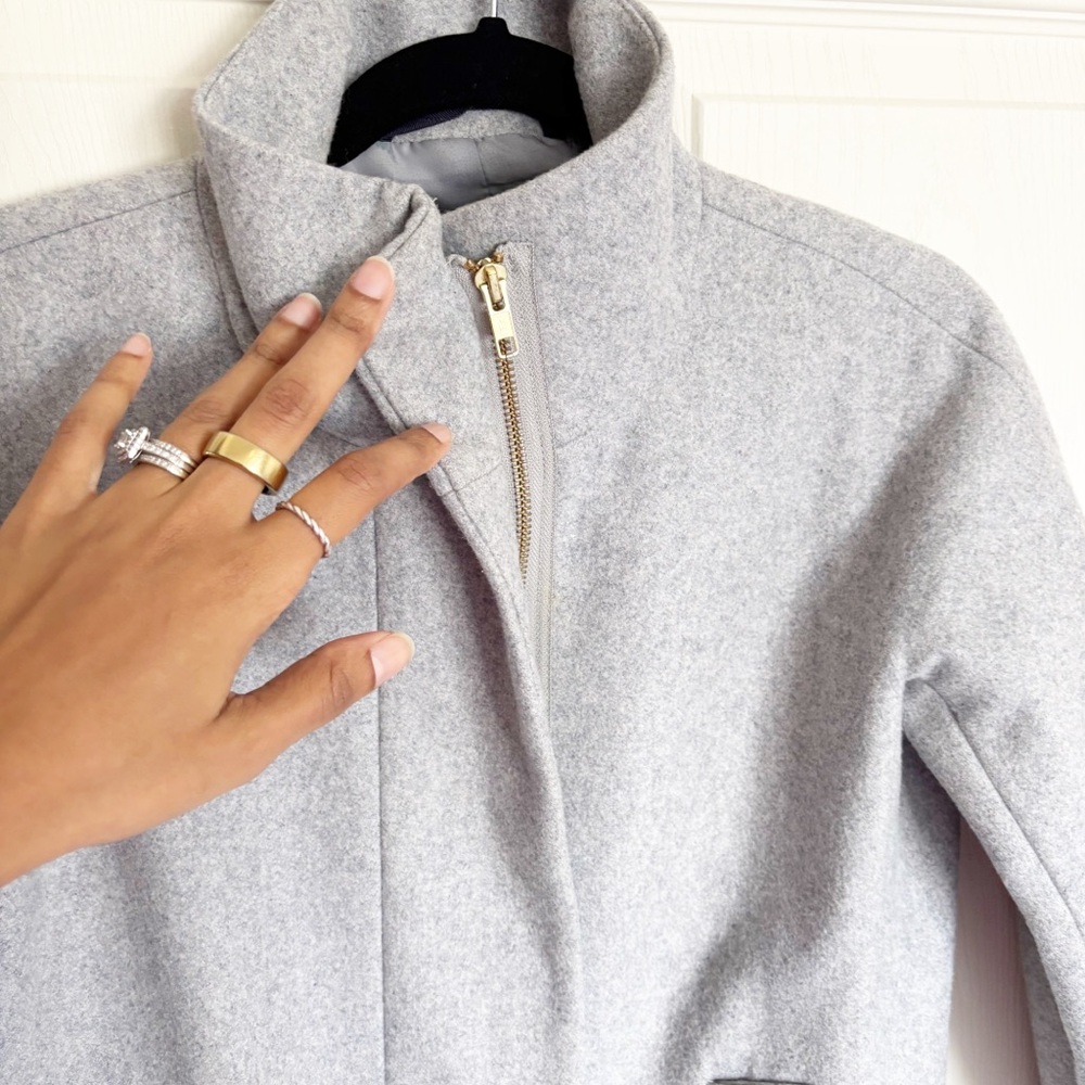 J. Crew Gray Cocoon Coat Size 2 Petite - Picture 5 of 7